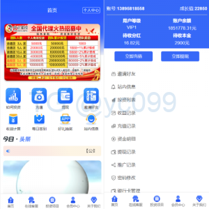 项目投资理财系统/投资众筹系统/分红返利